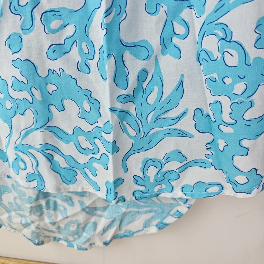 Barbara Gerwit Tunic Blue White Top Beach Coral Womens Size XS Shirt LS Nautical - Picture 7 of 11